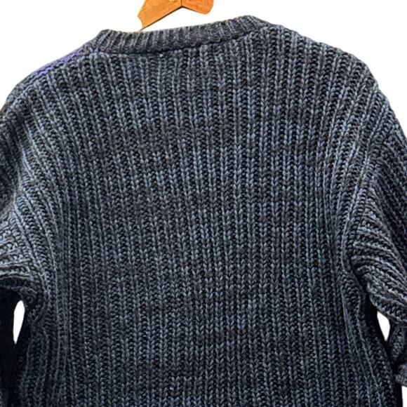 Street Scenes Vintage 80s Geometrics Blue Black Pullover Sweater Men Large - Picture 5 of 7